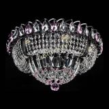 Люстра Кольцо Классика Черная с розовыми подвесками в Симферополе