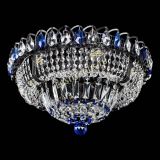 Люстра Кольцо Классика Черная с синими подвесками в Симферополе