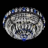 Люстра Кольцо Классика Черная с синими подвесками в Симферополе