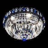 Люстра Кольцо Классика Черная с синими подвесками в Симферополе