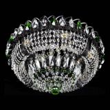 Люстра Кольцо Классика Черная с зелеными подвесками в Симферополе