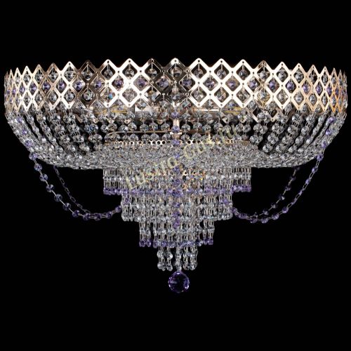 Люстра Корона №11 фиолетовая в Симферополе Гусь Хрустальный