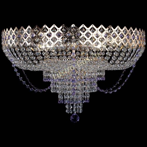 Люстра Корона №11 фиолетовая в Симферополе Гусь Хрустальный