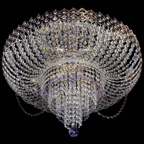 Люстра Корона №11 фиолетовая в Симферополе Гусь Хрустальный