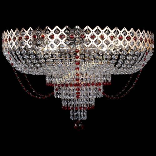 Люстра Корона №11 красная в Симферополе Гусь Хрустальный