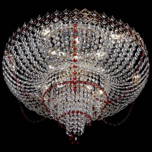 Люстра Корона №11 красная в Симферополе Гусь Хрустальный
