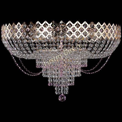 Люстра Корона №11 розовая в Симферополе Гусь Хрустальный