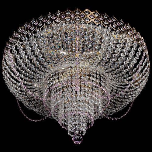 Люстра Корона №11 розовая в Симферополе Гусь Хрустальный