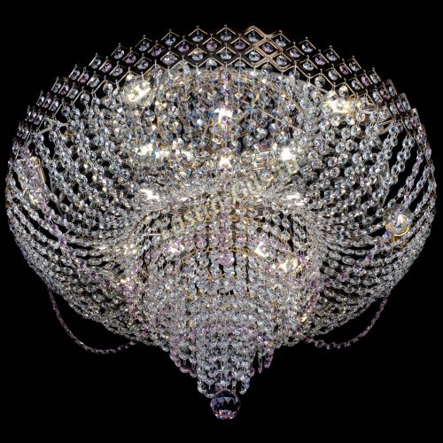 Люстра Корона №11 розовая в Симферополе Гусь Хрустальный