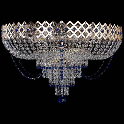 Люстра Корона №11 синяя в Симферополе Гусь Хрустальный