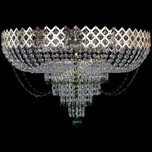 Люстра Корона №11 зеленая в Симферополе Гусь Хрустальный