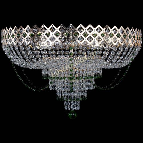 Люстра Корона №11 зеленая в Симферополе Гусь Хрустальный