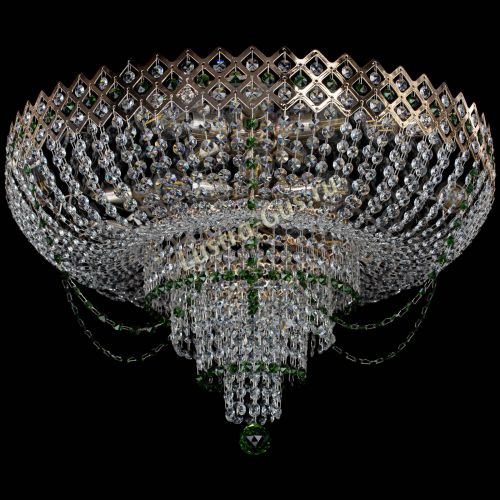 Люстра Корона №11 зеленая в Симферополе Гусь Хрустальный