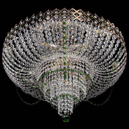 Люстра Корона №11 зеленая в Симферополе Гусь Хрустальный