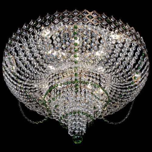 Люстра Корона №11 зеленая в Симферополе Гусь Хрустальный