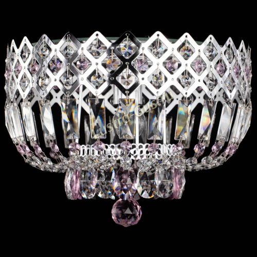 Люстра Корона пластинка №1 розовая в Симферополе Гусь Хрустальный