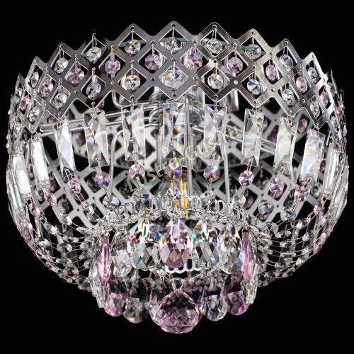 Люстра Корона пластинка №1 розовая в Симферополе Гусь Хрустальный