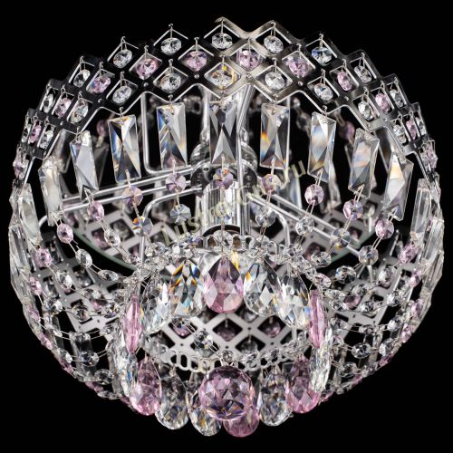 Люстра Корона пластинка №1 розовая в Симферополе Гусь Хрустальный