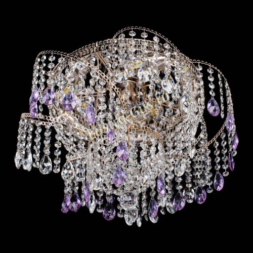 Люстра Космея №4 фиолетовая в Симферополе Гусь Хрустальный