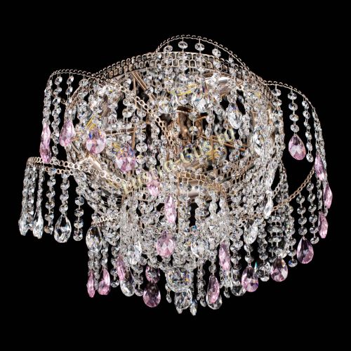 Люстра Космея №4 розовая в Симферополе Гусь Хрустальный