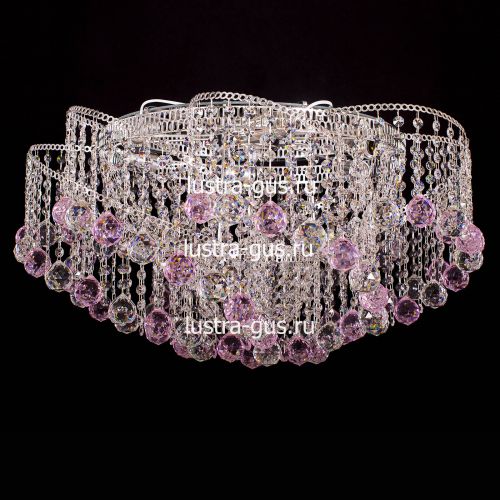 Люстра Космос шар 40 мм розовая в Симферополе Гусь Хрустальный