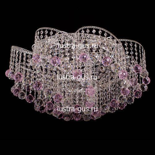Люстра Космос шар 40 мм розовая в Симферополе Гусь Хрустальный