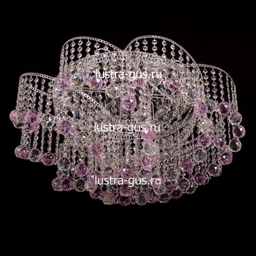 Люстра Космос шар 40 мм розовая в Симферополе Гусь Хрустальный