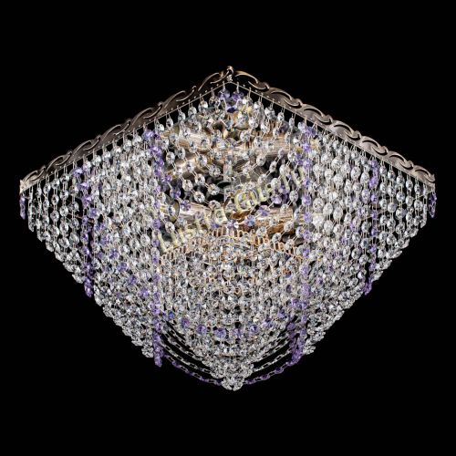 Люстра Квадрат Бриз фиолетовая в Симферополе Гусь Хрустальный