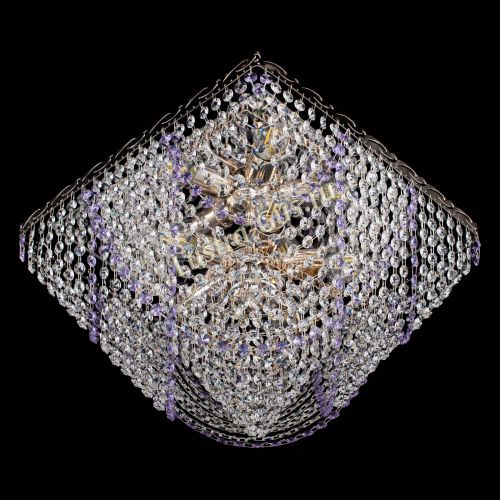 Люстра Квадрат Бриз фиолетовая в Симферополе Гусь Хрустальный