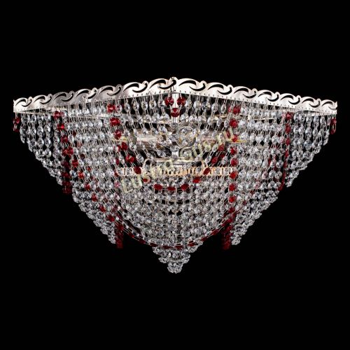 Люстра Квадрат Бриз красная в Симферополе Гусь Хрустальный