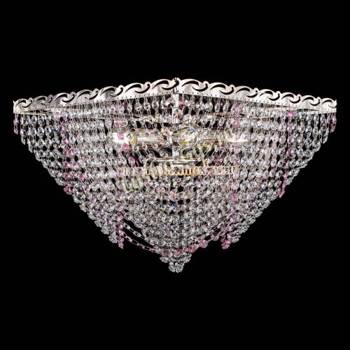 Люстра Квадрат Бриз розовая в Симферополе Гусь Хрустальный