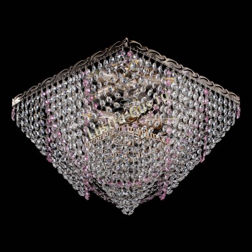 Люстра Квадрат Бриз розовая в Симферополе Гусь Хрустальный