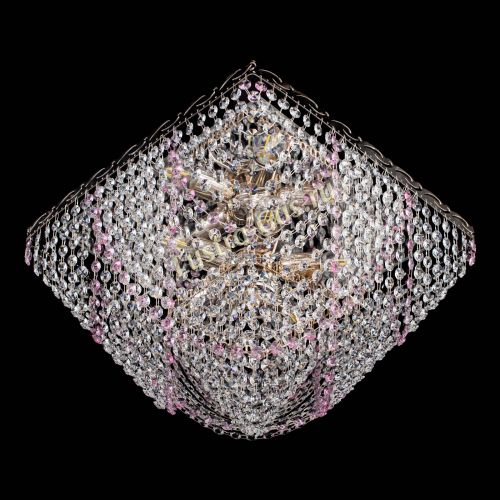 Люстра Квадрат Бриз розовая в Симферополе Гусь Хрустальный