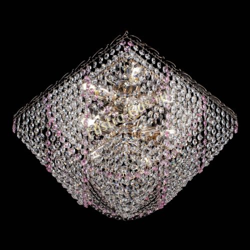 Люстра Квадрат Бриз розовая в Симферополе Гусь Хрустальный