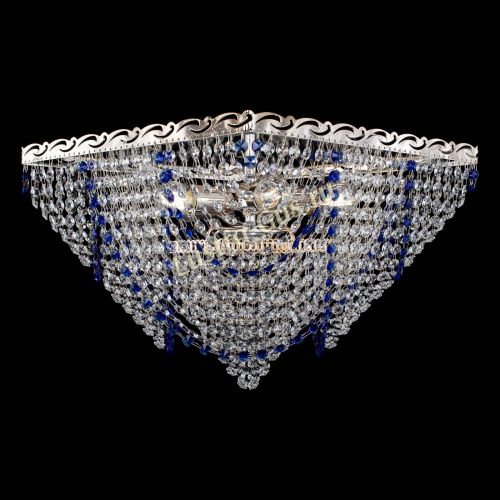 Люстра Квадрат Бриз синяя в Симферополе Гусь Хрустальный