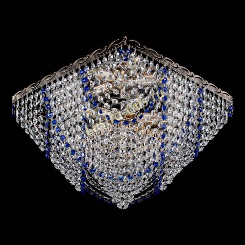 Люстра Квадрат Бриз синяя в Симферополе Гусь Хрустальный