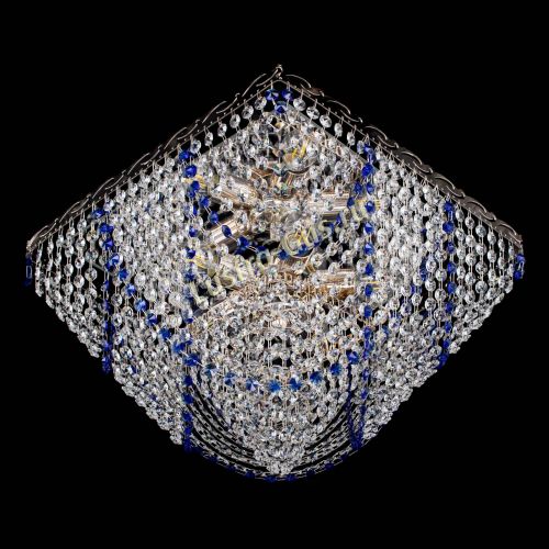 Люстра Квадрат Бриз синяя в Симферополе Гусь Хрустальный