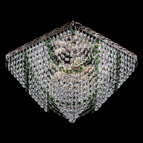 Люстра Квадрат Бриз зеленая в Симферополе Гусь Хрустальный