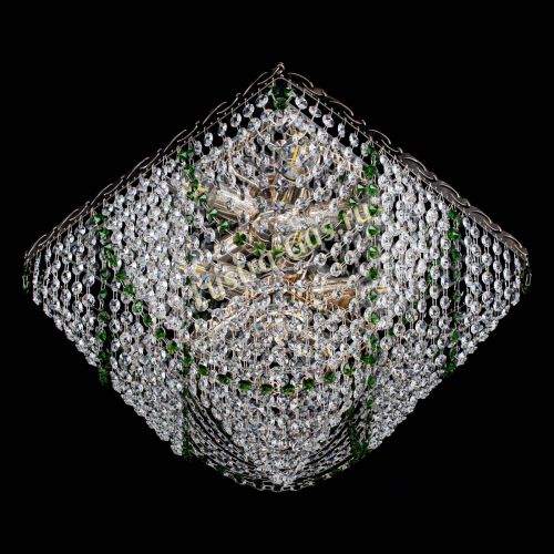 Люстра Квадрат Бриз зеленая в Симферополе Гусь Хрустальный