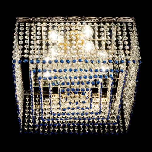 Люстра Квадрат Оптикон синяя в Симферополе Гусь Хрустальный