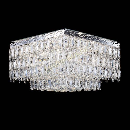 Люстра Квадрат Каскад с пластинками в Симферополе Гусь Хрустальный