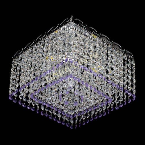 Люстра Квадрат Оптикон фиолетовая в Симферополе Гусь Хрустальный