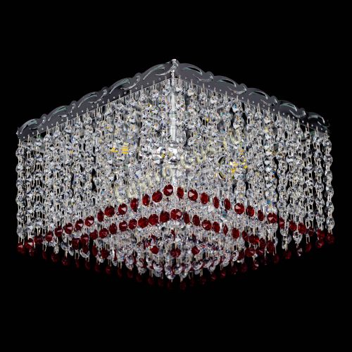 Люстра Квадрат Оптикон красная в Симферополе Гусь Хрустальный