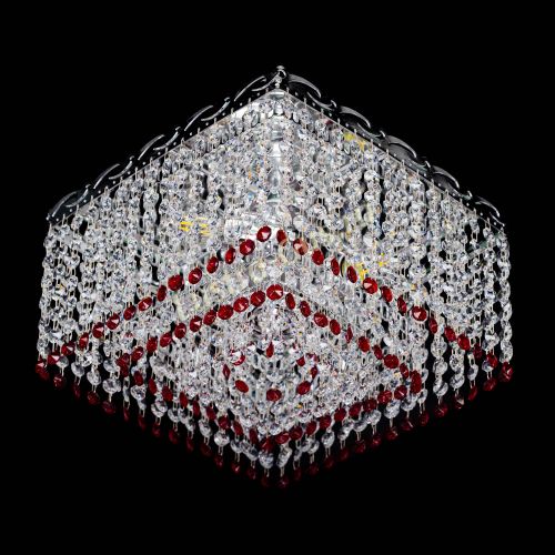 Люстра Квадрат Оптикон красная в Симферополе Гусь Хрустальный