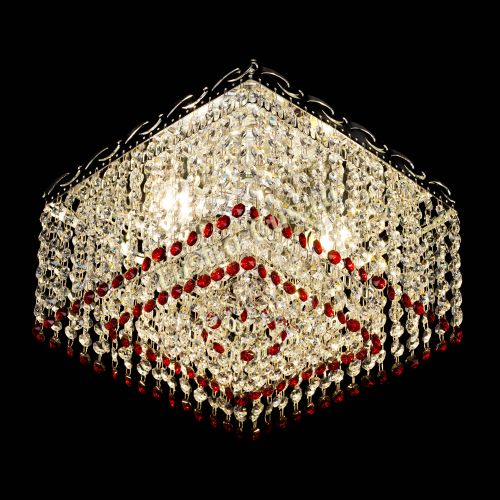 Люстра Квадрат Оптикон красная в Симферополе Гусь Хрустальный