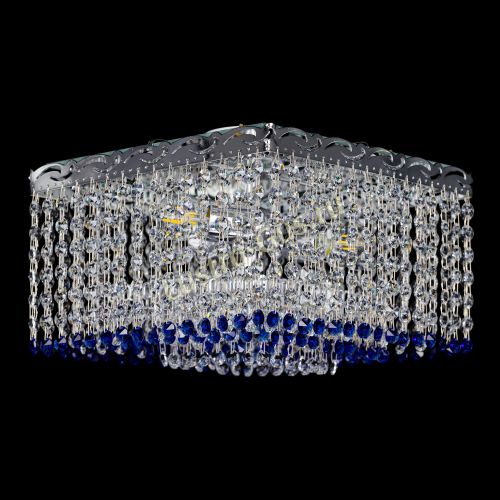 Люстра Квадрат Оптикон синяя в Симферополе Гусь Хрустальный