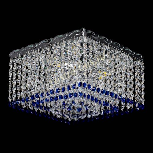 Люстра Квадрат Оптикон синяя в Симферополе Гусь Хрустальный