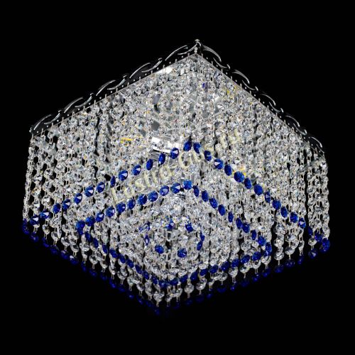 Люстра Квадрат Оптикон синяя в Симферополе Гусь Хрустальный