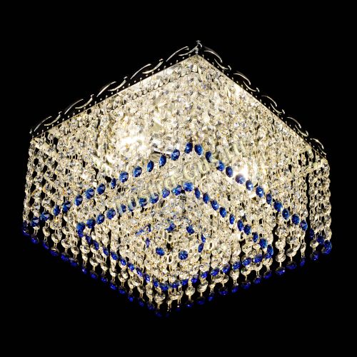 Люстра Квадрат Оптикон синяя в Симферополе Гусь Хрустальный