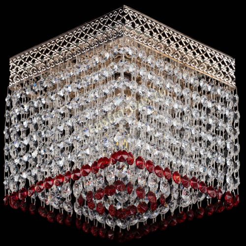 Люстра Квадрат Венеция №1 красная в Симферополе Гусь Хрустальный